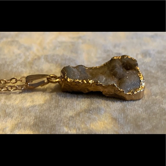 Galaxy Quartz Pendant and Rose Gold Necklace - Picture 3 of 9